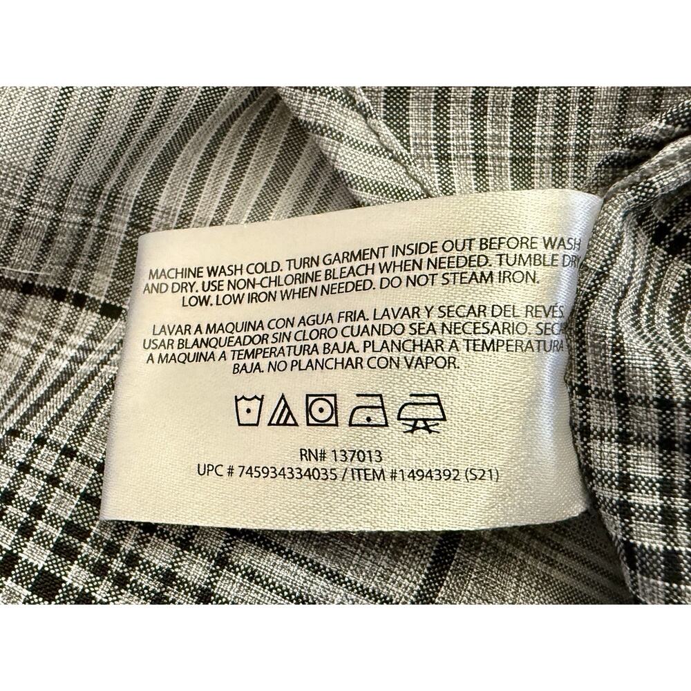 Orvis Men’s XXL Button Down Short Sleeve Gray & White Plaid Shirt EUC - Picture 6 of 7